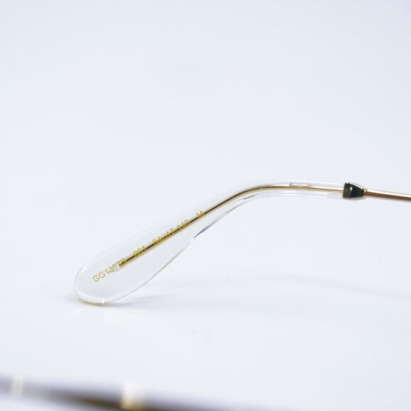 Gucci GG1367S 001 Sunglasses Gold Square Frame, Yellow Lenses - Picture 5 of 9